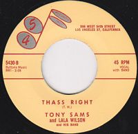 Tony Sams And Lala Wilson and His Band - Thass Right / Tony Sams For President