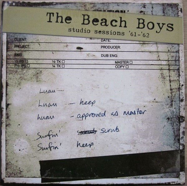Beach Boys - Studio Sessions 1961-1962