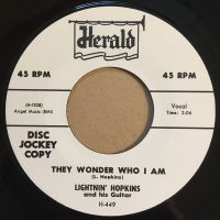 Lightnin' Hopkins - Finally Met My Baby / They Wonder Who I Am